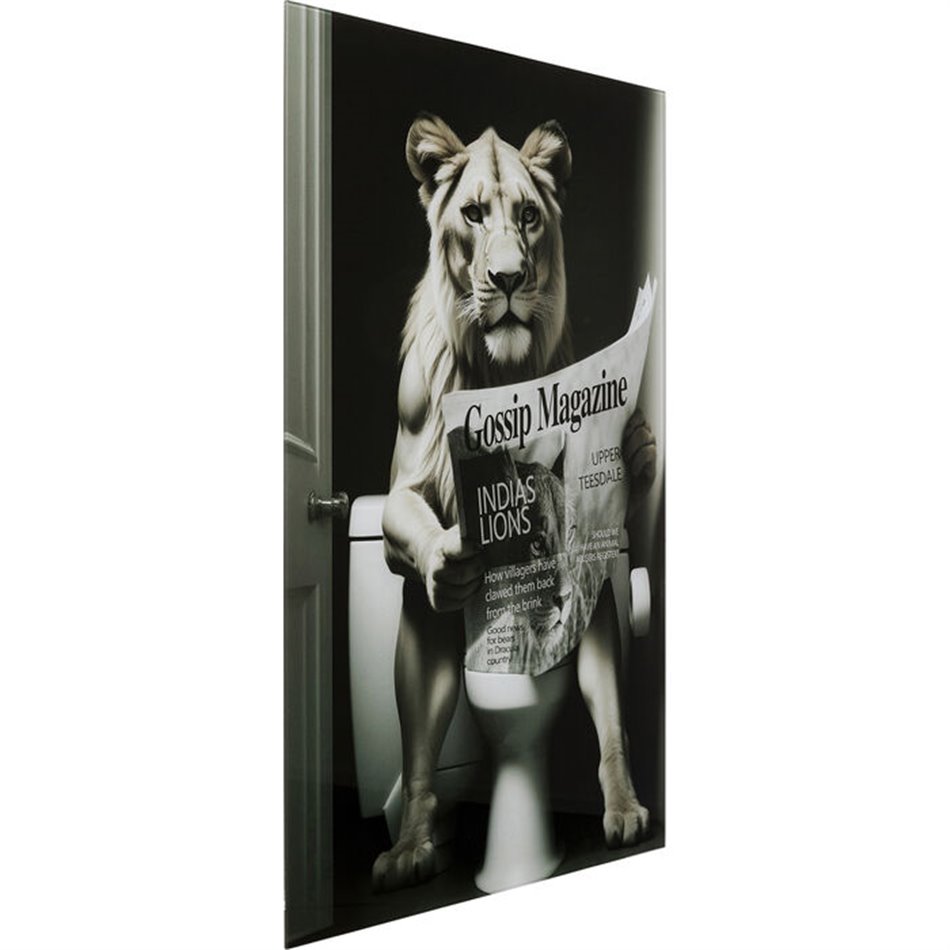 Стеклянная картина Bath Lioness, 60x80cm