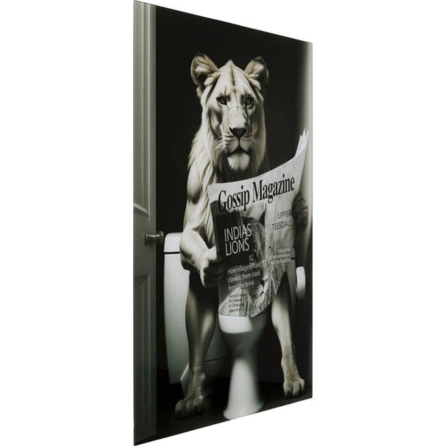 Стеклянная картина Bath Lioness, 60x80cm