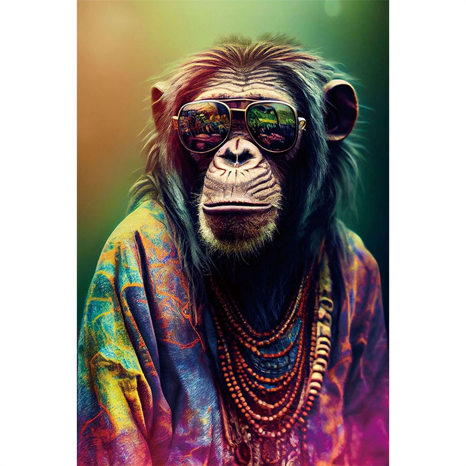 Digitalprint Hippie Style, glass, 60x90cm