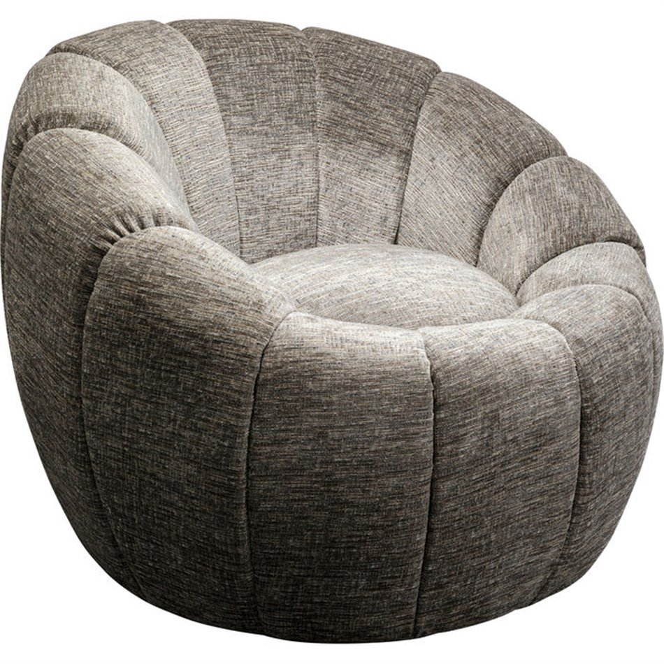 Swivel armchair Fiori, rotatable, gray color, H73x89x88cm, seat height 43cm