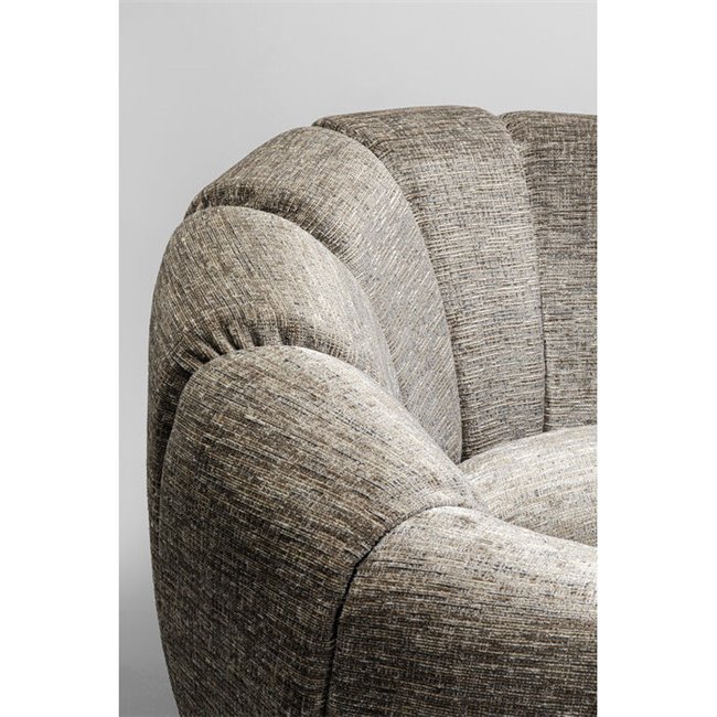 Swivel armchair Fiori, rotatable, gray color, H73x89x88cm, seat height 43cm