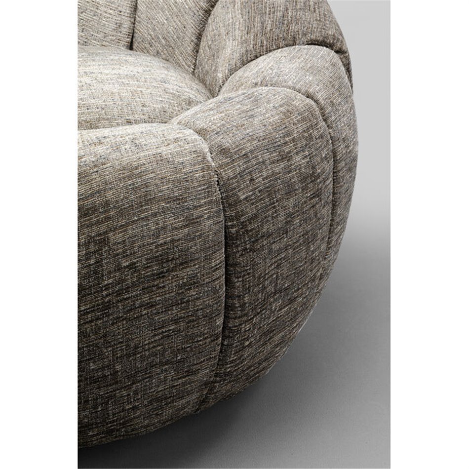 Swivel armchair Fiori, rotatable, gray color, H73x89x88cm, seat height 43cm