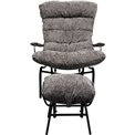Armchair Vienna Swing and stool, gray color,105x83x52cm