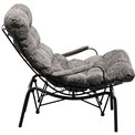 Armchair Vienna Swing and stool, gray color,105x83x52cm