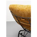 Armchair Vienna Swing and stool, yellow color, 105x83x52cm