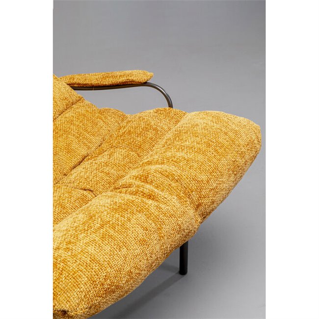 Armchair Vienna Swing and stool, yellow color, 105x83x52cm