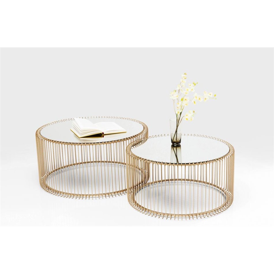 Coffee table Wire Brass S, H30.5xD60cm