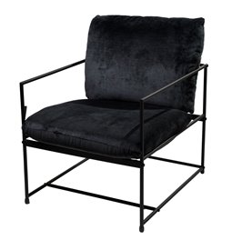 Armchair Oltenita, black, H80x64x75cm, seat height 46cm