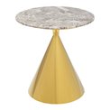 Side table Rita, gold color, H53xD50cm