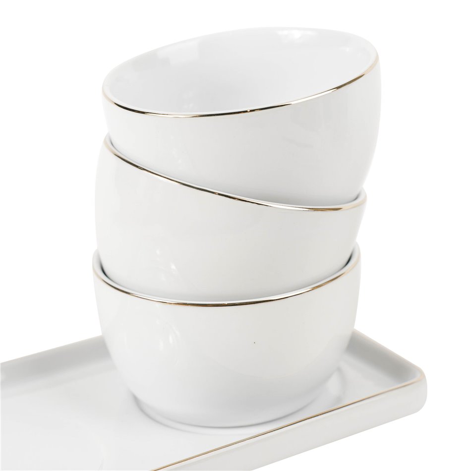 Appetizer set 3, H7x31x10.5cm, bowl H5.6xD9.5cm