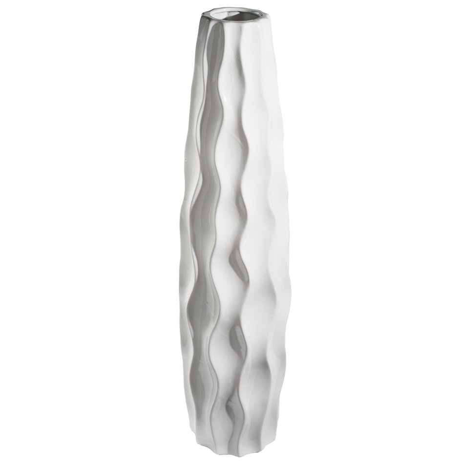 Vase Grettija white,shiny, H78xD19.5cm