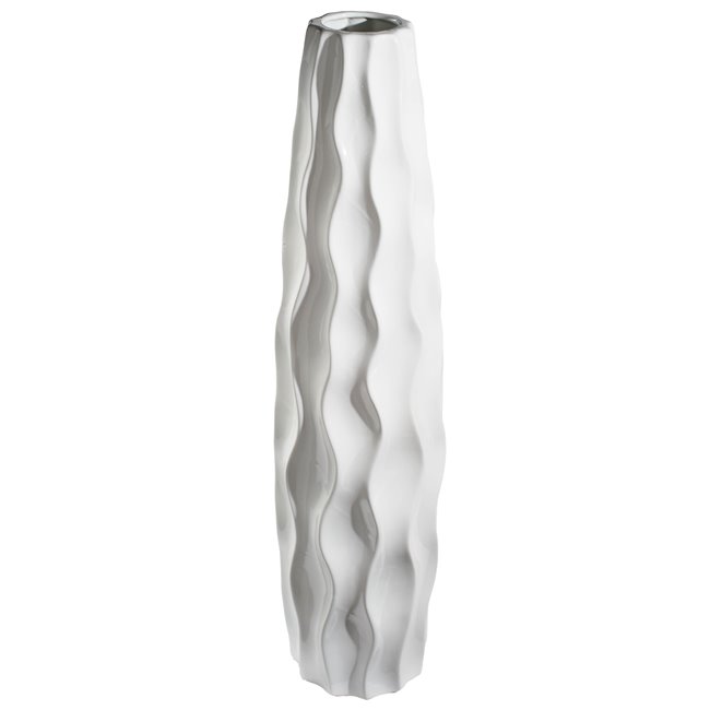 Vase Grettija white,shiny, H78xD19.5cm
