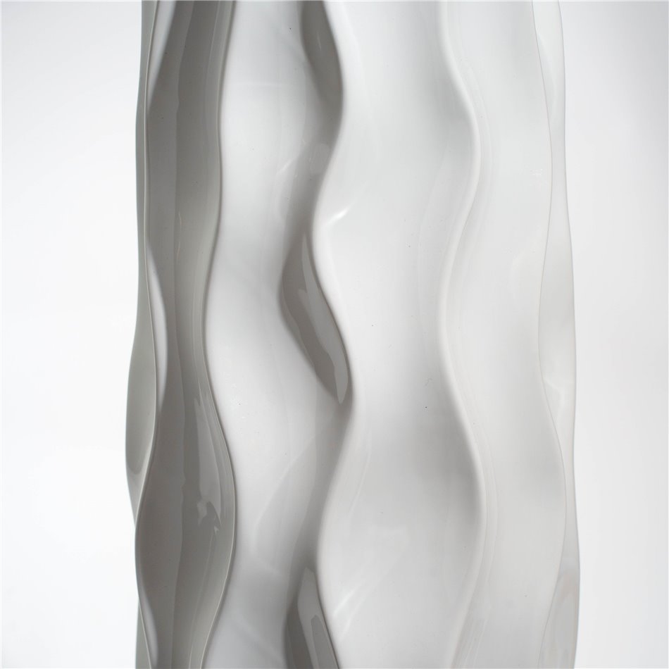 Vase Grettija white,shiny, H78xD19.5cm