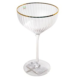 Champagne coupe Skatvik with gold rim, 280ml, H19xD11cm