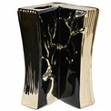 Vase  Grette, black/ gold, 15.5x15x23.5cm
