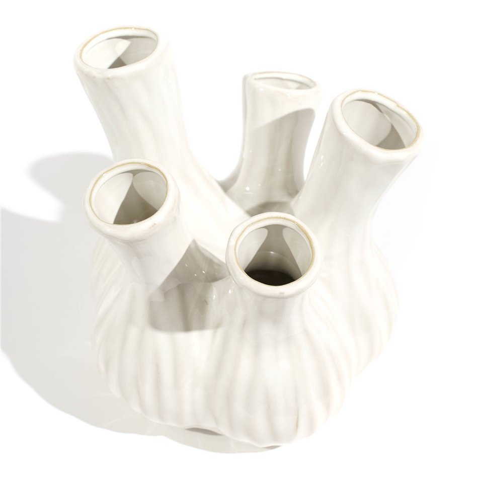 Vase white L, ceramic, 20x21x20cm