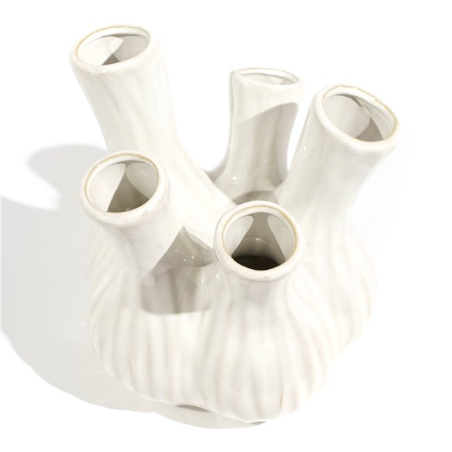 Vase white L, ceramic, 20x21x20cm