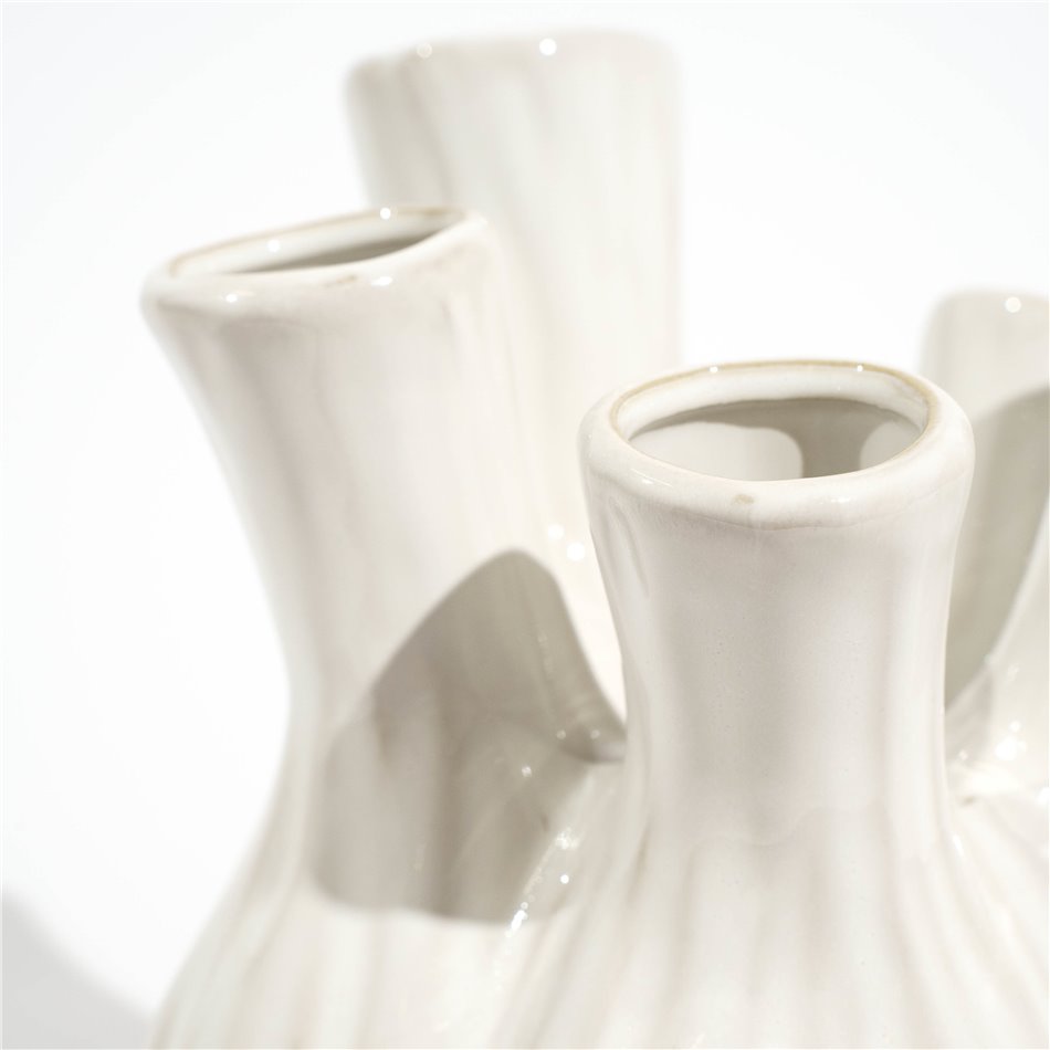 Vase white L, ceramic, 20x21x20cm