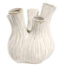 Vase white S, ceramic, 13x16x13cm