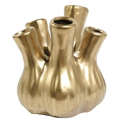 Vase golden S, ceramic, 13x16x13cm