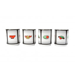 Mug set Gambling, 4 pieces, H-8.5cm, Ø-7cm