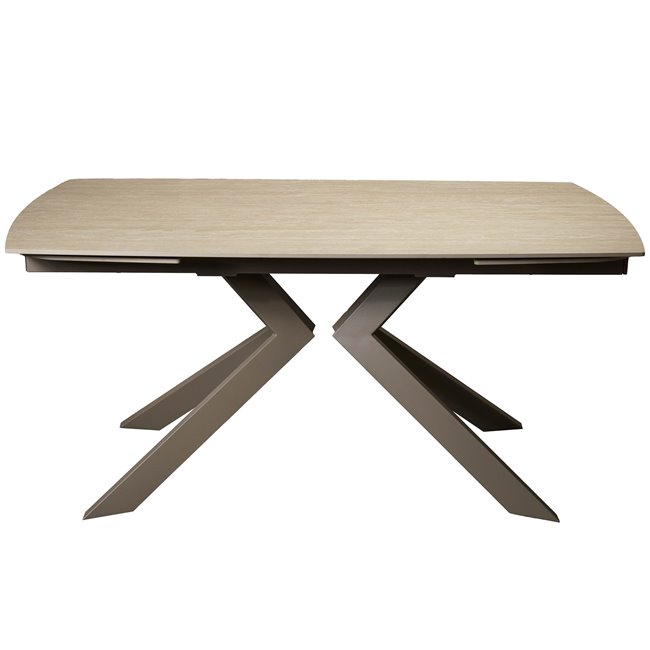 Extendable dining table Rigena 019, sintered stone, gray, 160-240x90xH75cm