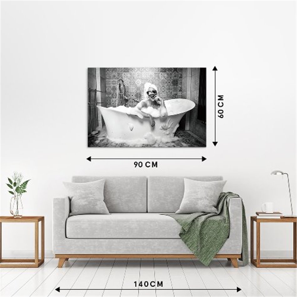 Stiklinis paveikslas Enjoy your bath, stiklas, 60x90cm