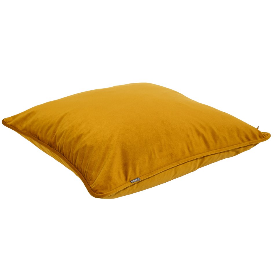 Decorative pillowcase Riviera, mustard, with trim, 45x45cm
