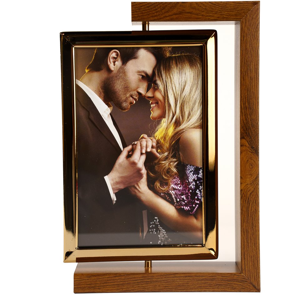 Photo frame Melody, gold/brown colors, steel, 10x15cm
