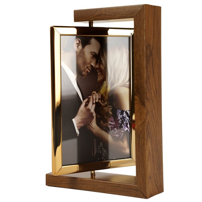 Photo frame Melody, gold/brown colors, steel, 10x15cm