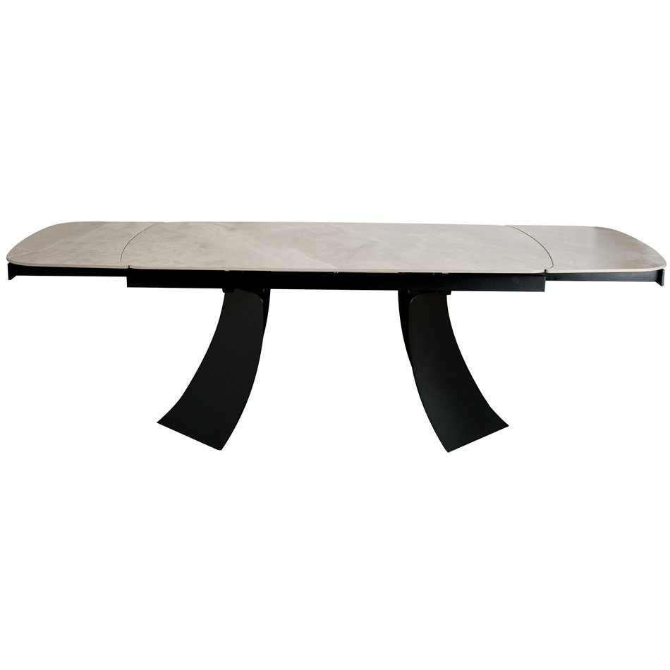 Extendable dining table Raita C6, sintered stone/metal, 160-240x90cm H75cm