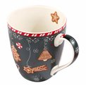 Mug with spoon, coaster Gingerbread, porcelain, 350ml,10.5cm