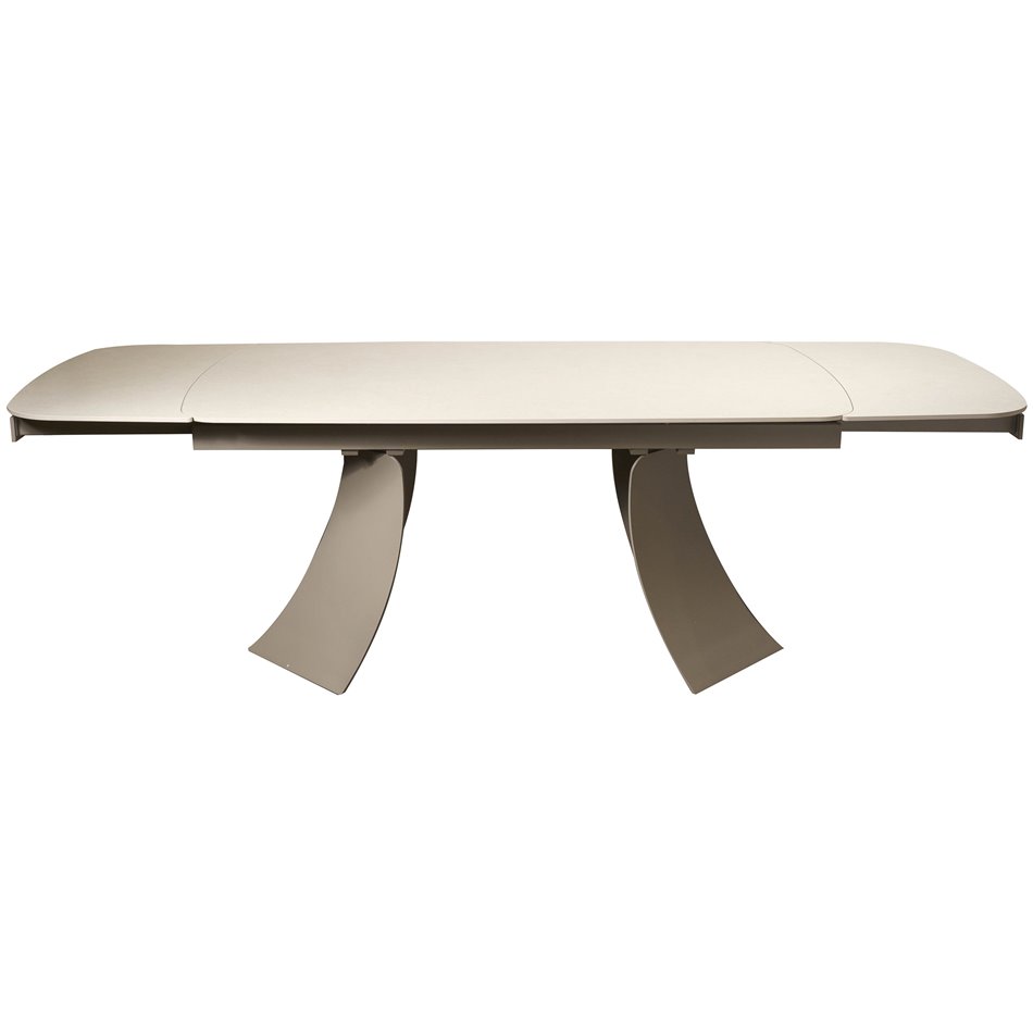 Раздвижной обеденный стол Raita 031, спеченный камень/металл, кремовый цвет, 160-240x90cm H75cm