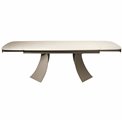 Раздвижной обеденный стол Raita 031, спеченный камень/металл, кремовый цвет, 160-240x90cm H75cm