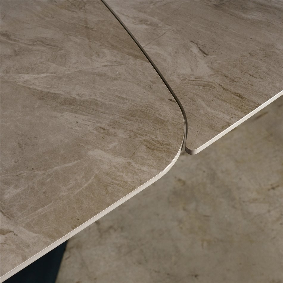 Extendable dining table Raita C6, sintered stone/metal, 160-240x90cm H75cm