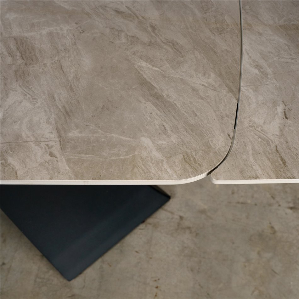 Extendable dining table Raita C6, sintered stone/metal, 160-240x90cm H75cm