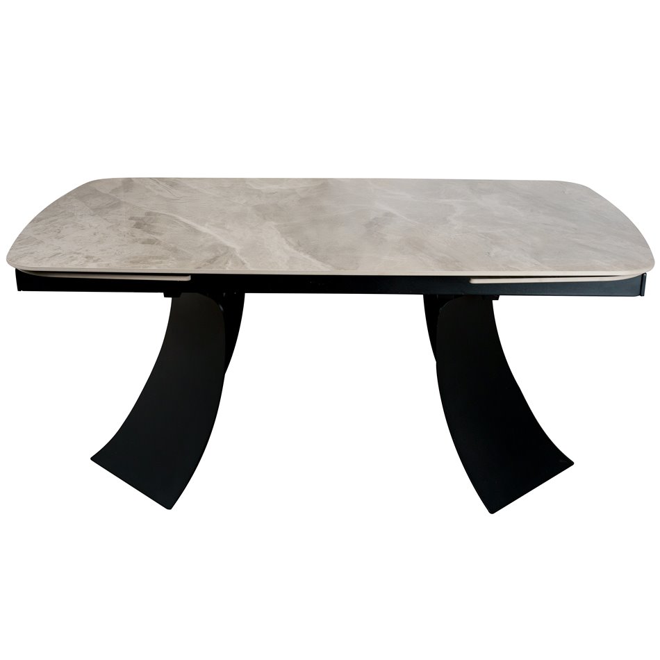 Extendable dining table Raita C6, sintered stone/metal, 160-240x90cm H75cm