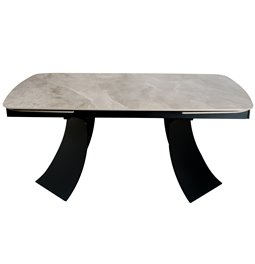 Extendable dining table Raita C6, sintered stone/metal, 160-240x90cm H75cm