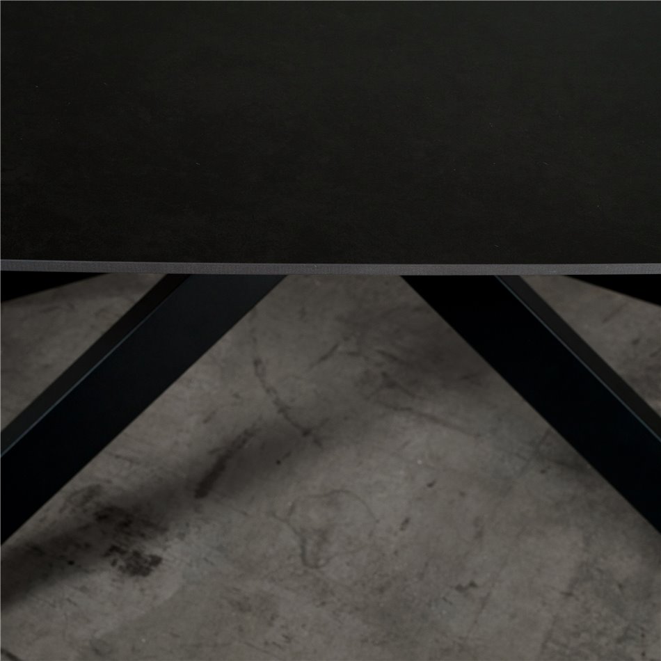 Раздвижной обеденный стол Rigena 018, спеченный камень/металл, 160-240x90cm H75cm