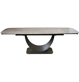 Extendable dining table Ruana 023, sintered stone/metal, gray, 160-240x90cm H75cm