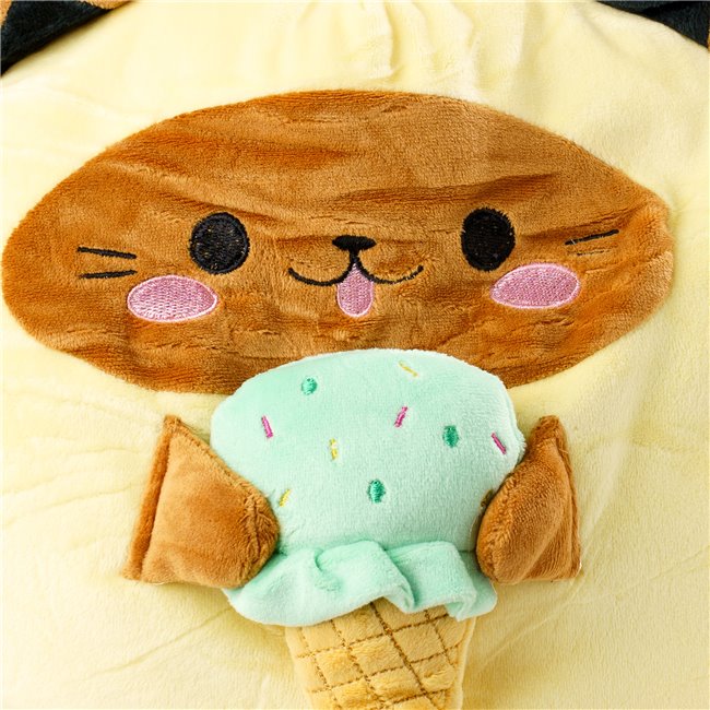 Cushion Fluffy Kawaii Minty, yellow, 32x25x22cm