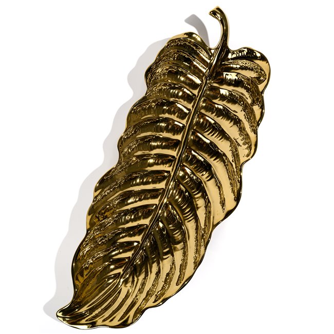 Decorative ceramic fruit plate Greisy, gold color, 36x14.5x5cm