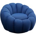 Swivel armchair Peppo Bloom, blue color, H66xD94cm, seat height 40cm