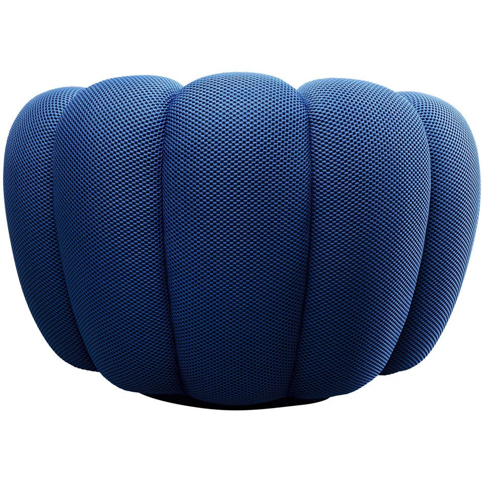Swivel armchair Peppo Bloom, blue color, H66xD94cm, seat height 40cm