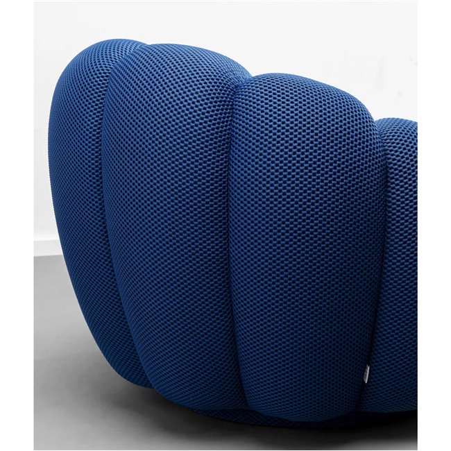 Swivel armchair Peppo Bloom, blue color, H66xD94cm, seat height 40cm