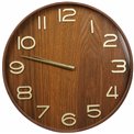 Wall clock Ivana, wood, brown, D55cm