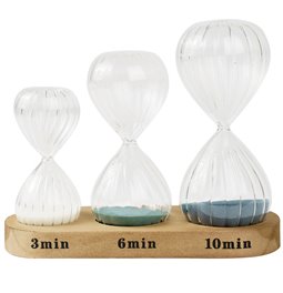 Sandtimer Sabi, glass/wood, H15cm, D6.3cm
