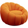 Swivel armchair Peppo Bloom, orange, H66xD94cm, seat height 40cm