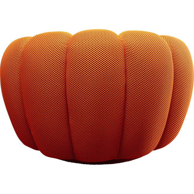 Swivel armchair Peppo Bloom, orange, H66xD94cm, seat height 40cm