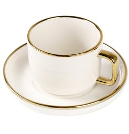 Чашка с блюдцем Arya, керамика, 250мл, H7,4см, D15,4см